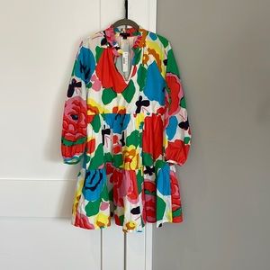 J Crew tiered popover dress in Ratti jardín floral